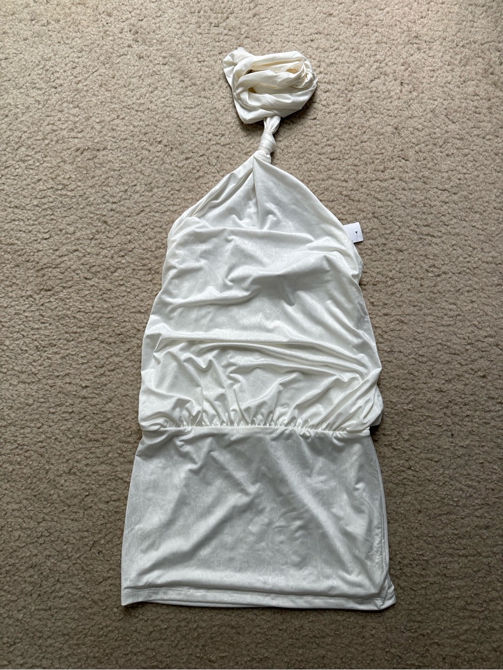White Halter Mini Dress - Elegant Summer Style